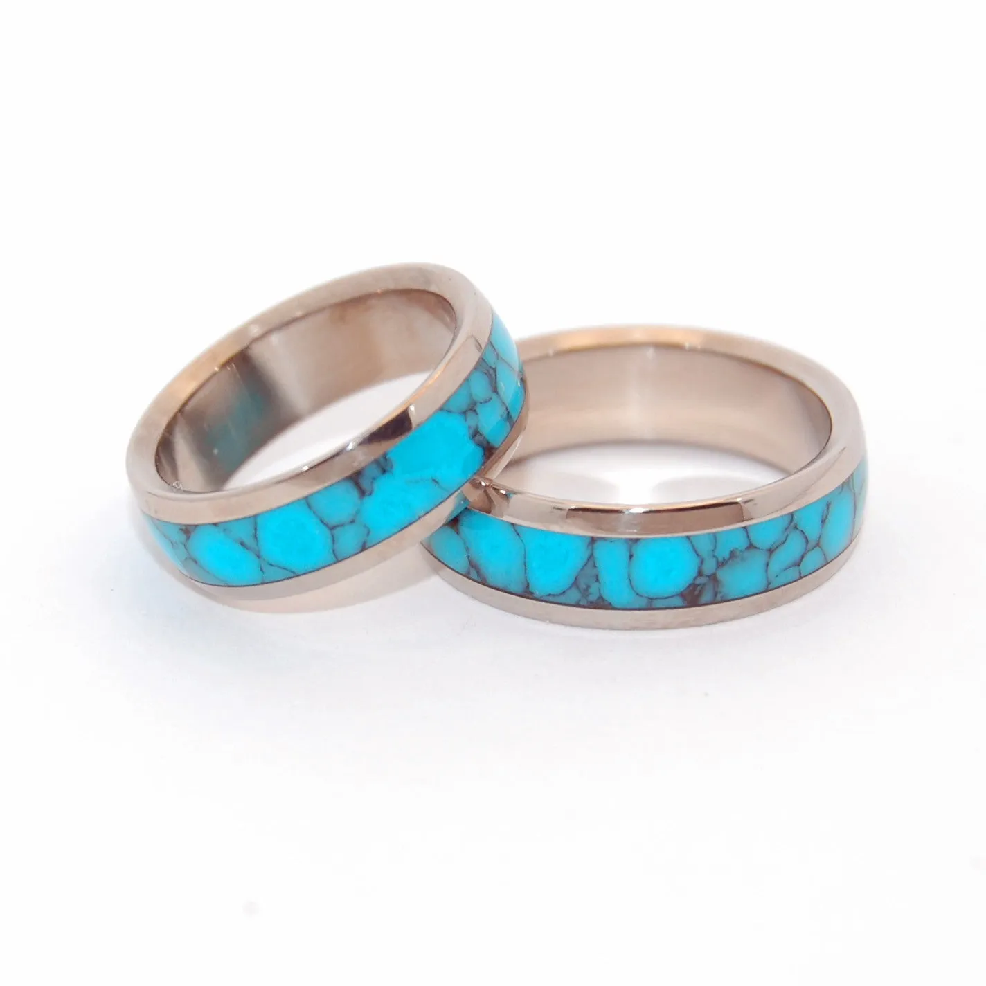 Atlantis | Turquoise Stone & Titanium - Unique Wedding Rings - Wedding Rings