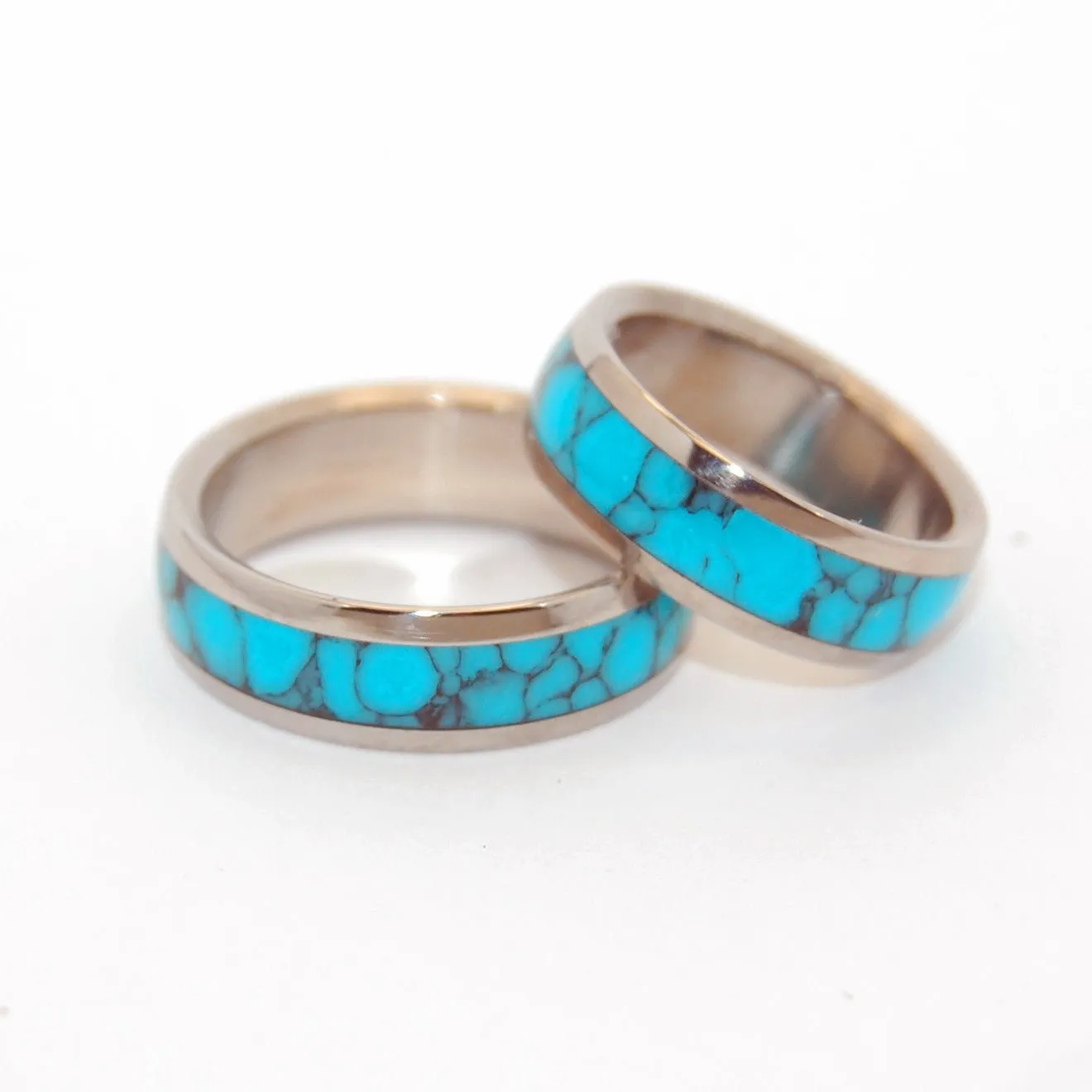 Atlantis | Turquoise Stone & Titanium - Unique Wedding Rings - Wedding Rings