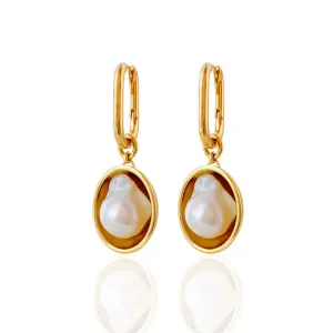 Baroque Pearl Gold Earrings