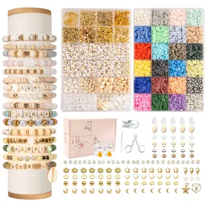 Beads for stringing, 8000  piece set, polymer clay beads for bracelets