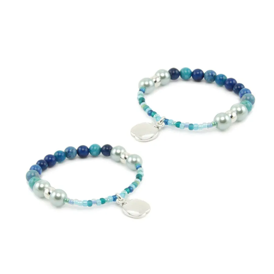 Berries Beaded Bracelet - Blueberry