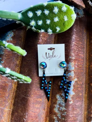 Black Bold Bolt Earrings