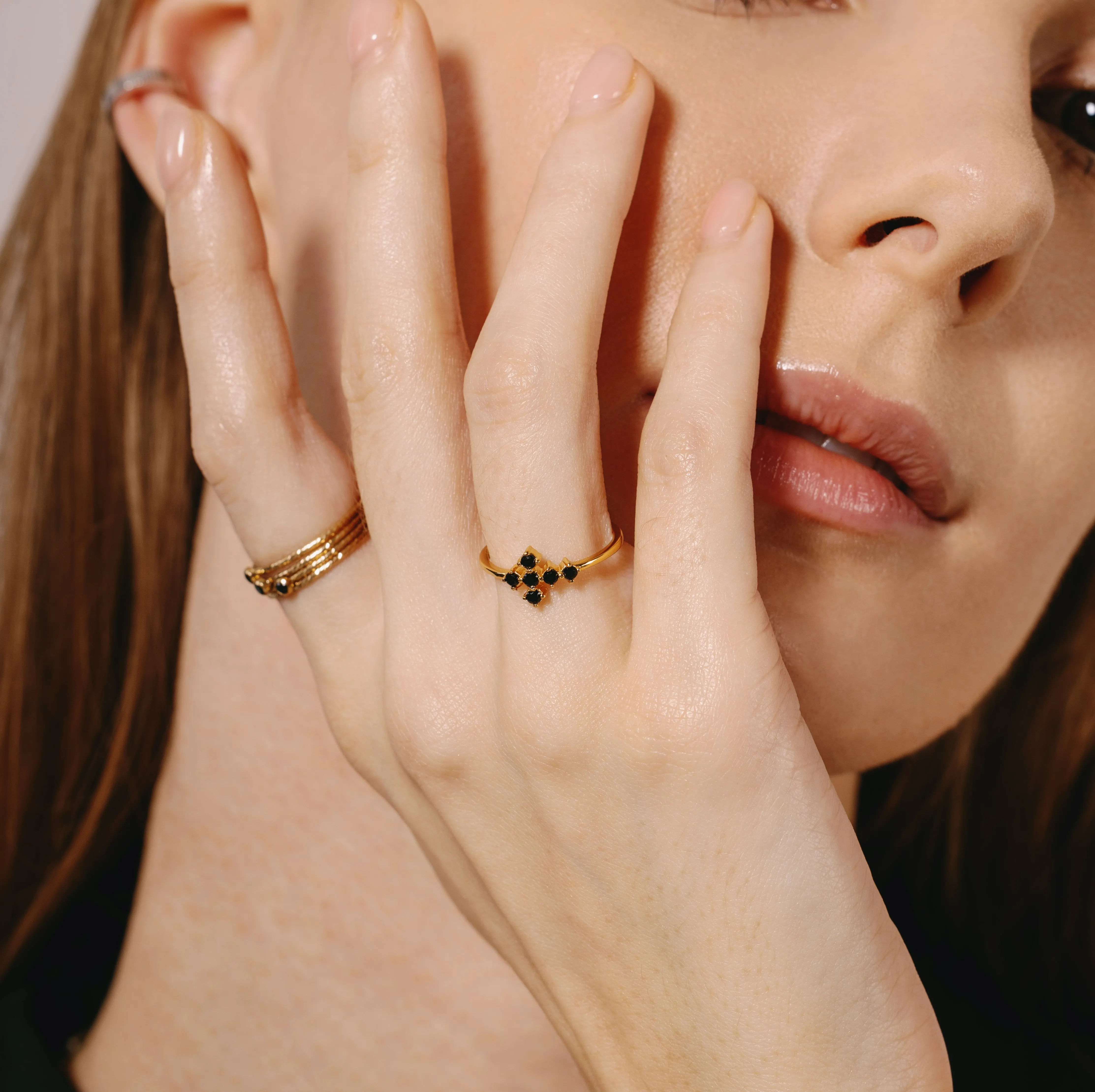 Black Cross Silver Ring