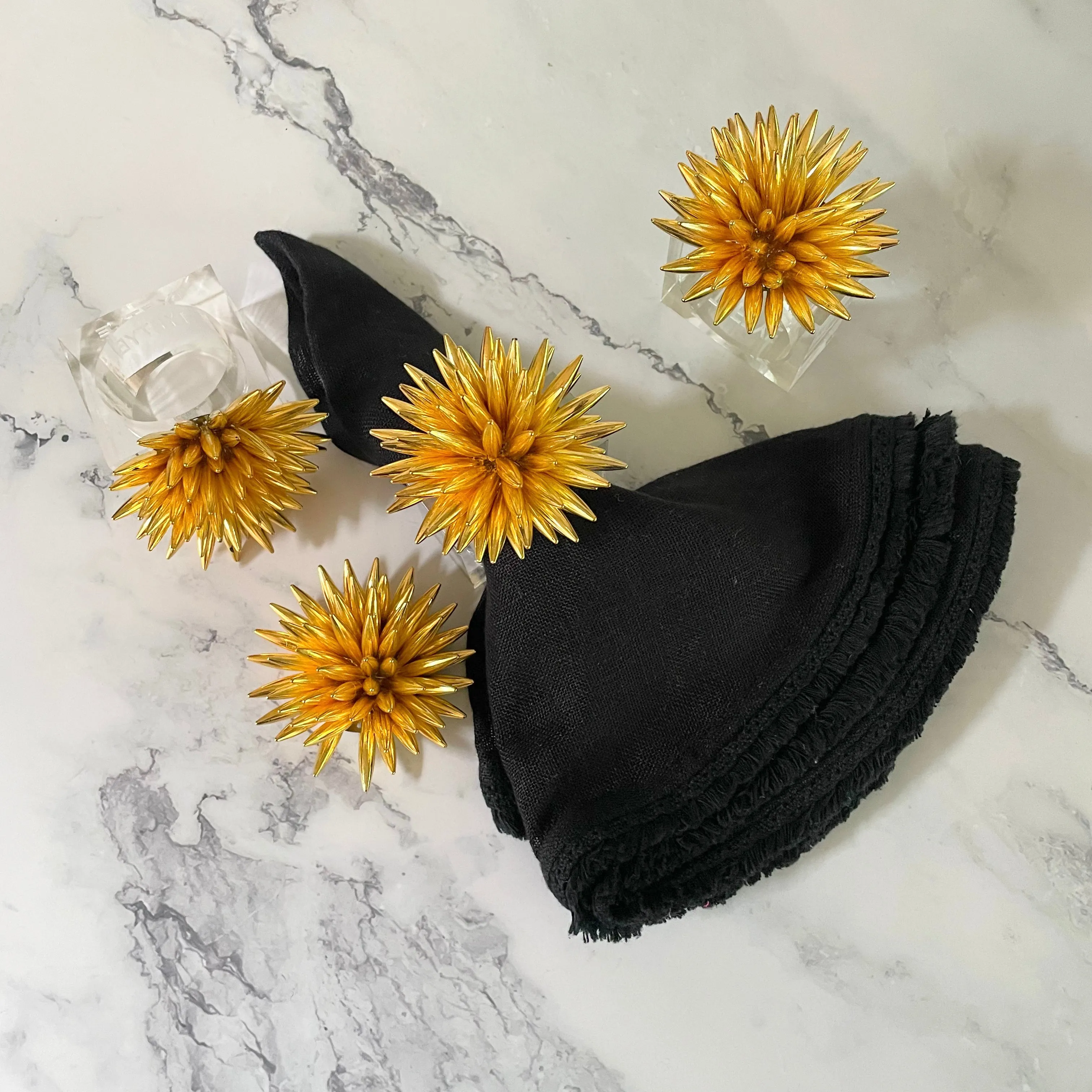 Bloom Gold  Napkin Rings (Set of 4)