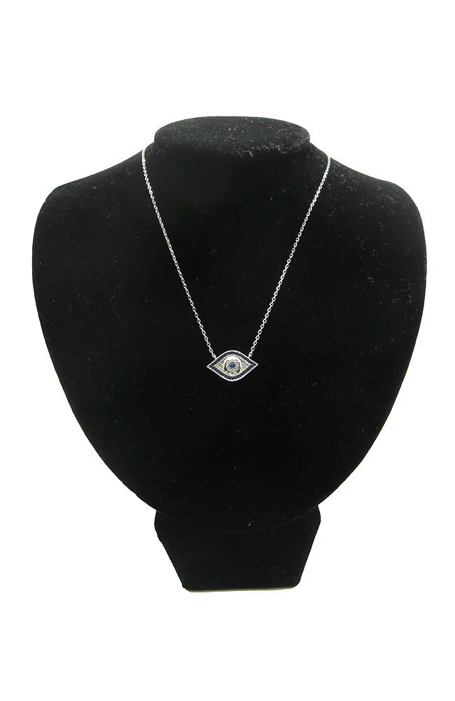 Blue EE Necklace Silver