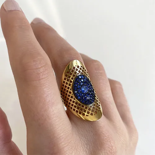 Blue Sapphire Crownwork® Ring