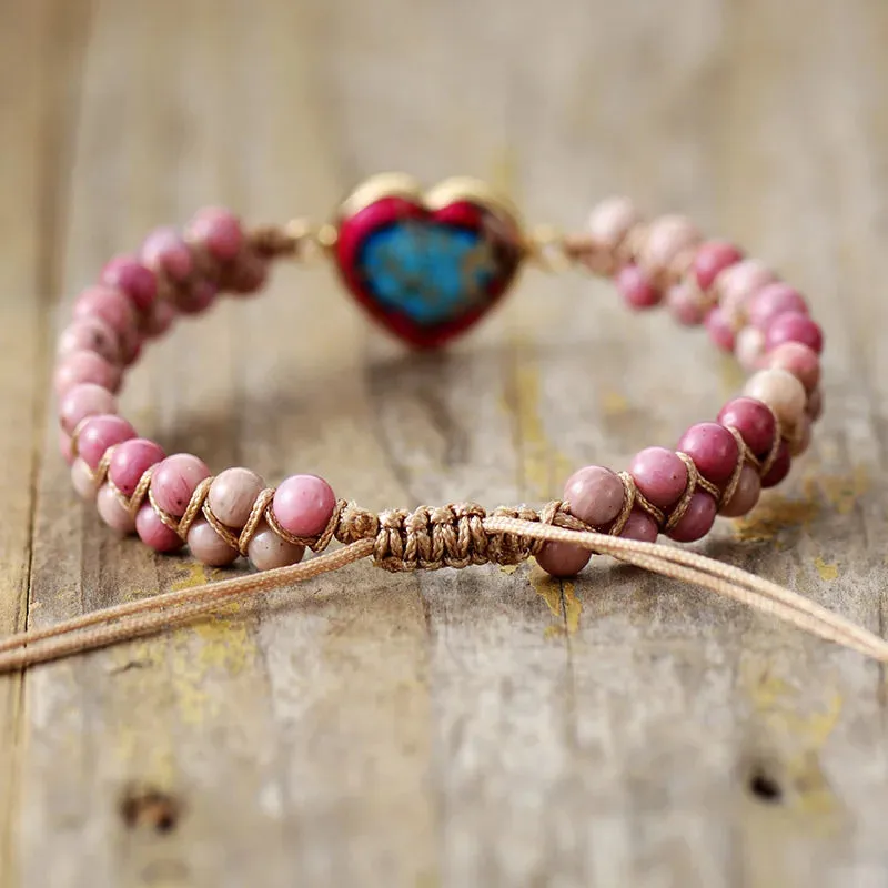Boho Bracele Amethysts OM Charm String Braided Macrame Bracelets