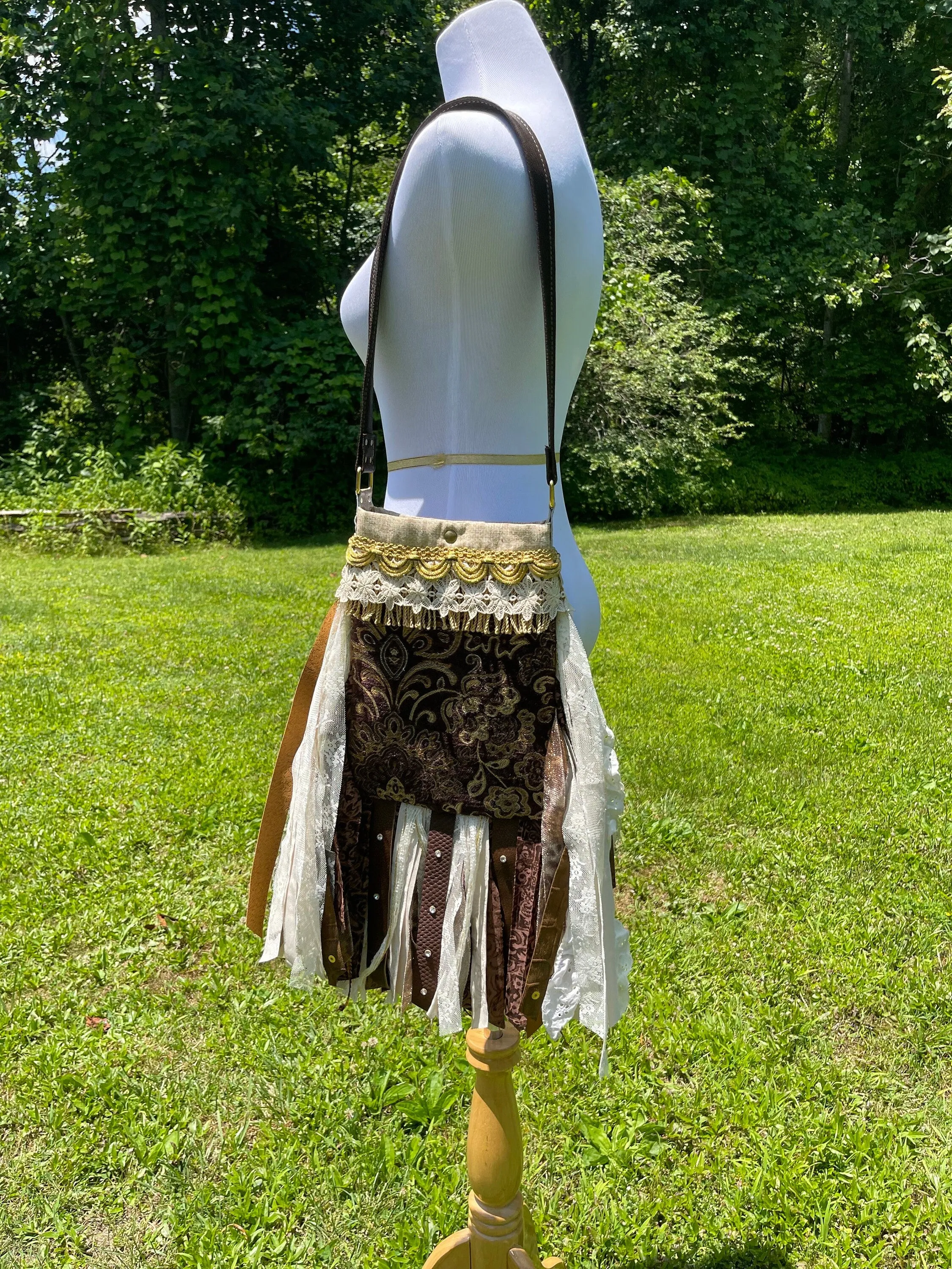 Boho Chic Fringe Purse in Earthy Brown and Beige - Must-Have for Festivals & Hippie Style!