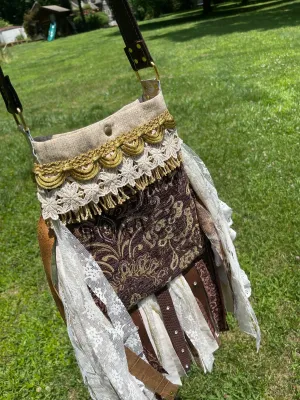 Boho Chic Fringe Purse in Earthy Brown and Beige - Must-Have for Festivals & Hippie Style!