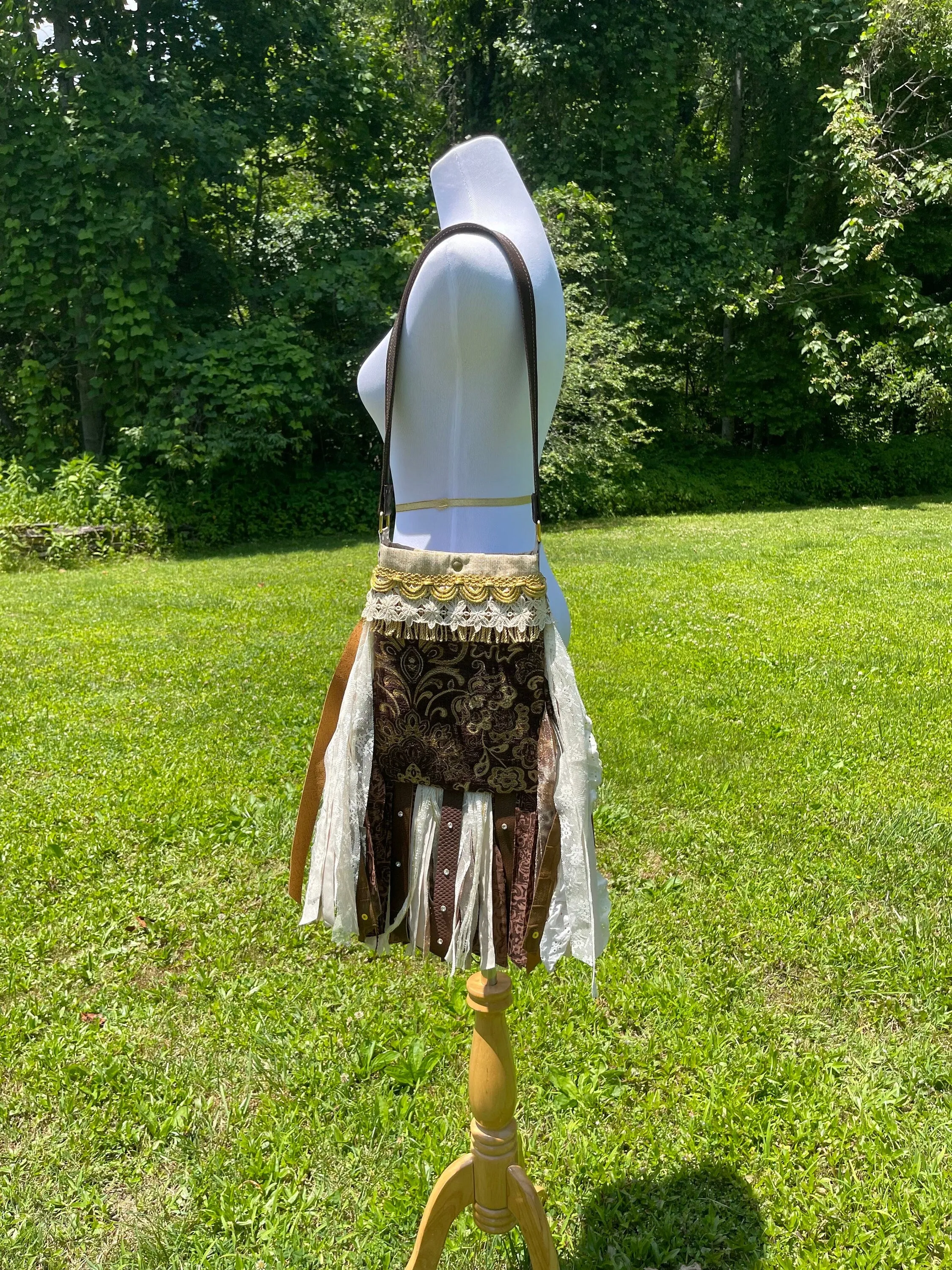 Boho Chic Fringe Purse in Earthy Brown and Beige - Must-Have for Festivals & Hippie Style!