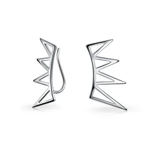 Boho Minimalist Geometric Ear Cuff Cartilage Spike Earrings Rose Gold Plated Silver