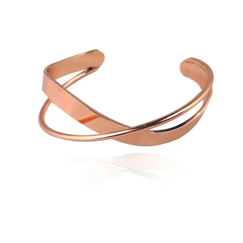 Boho Wide Line Cuff Open Bracelet - New, Punk, Cool Psycho Shiny Ring Bracelet - Adjustable Ladies Wrist Accessories for Girls - Trendy Jewelry