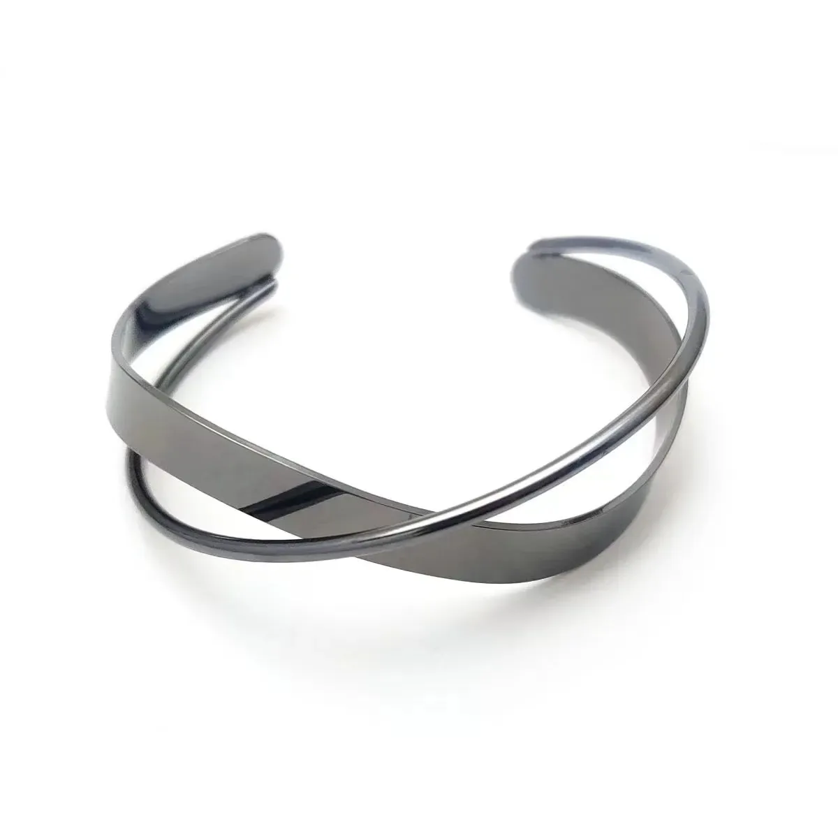 Boho Wide Line Cuff Open Bracelet - New, Punk, Cool Psycho Shiny Ring Bracelet - Adjustable Ladies Wrist Accessories for Girls - Trendy Jewelry