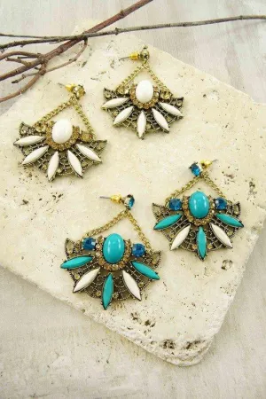 Bold and Vibrant Crescent Dangle Earrings