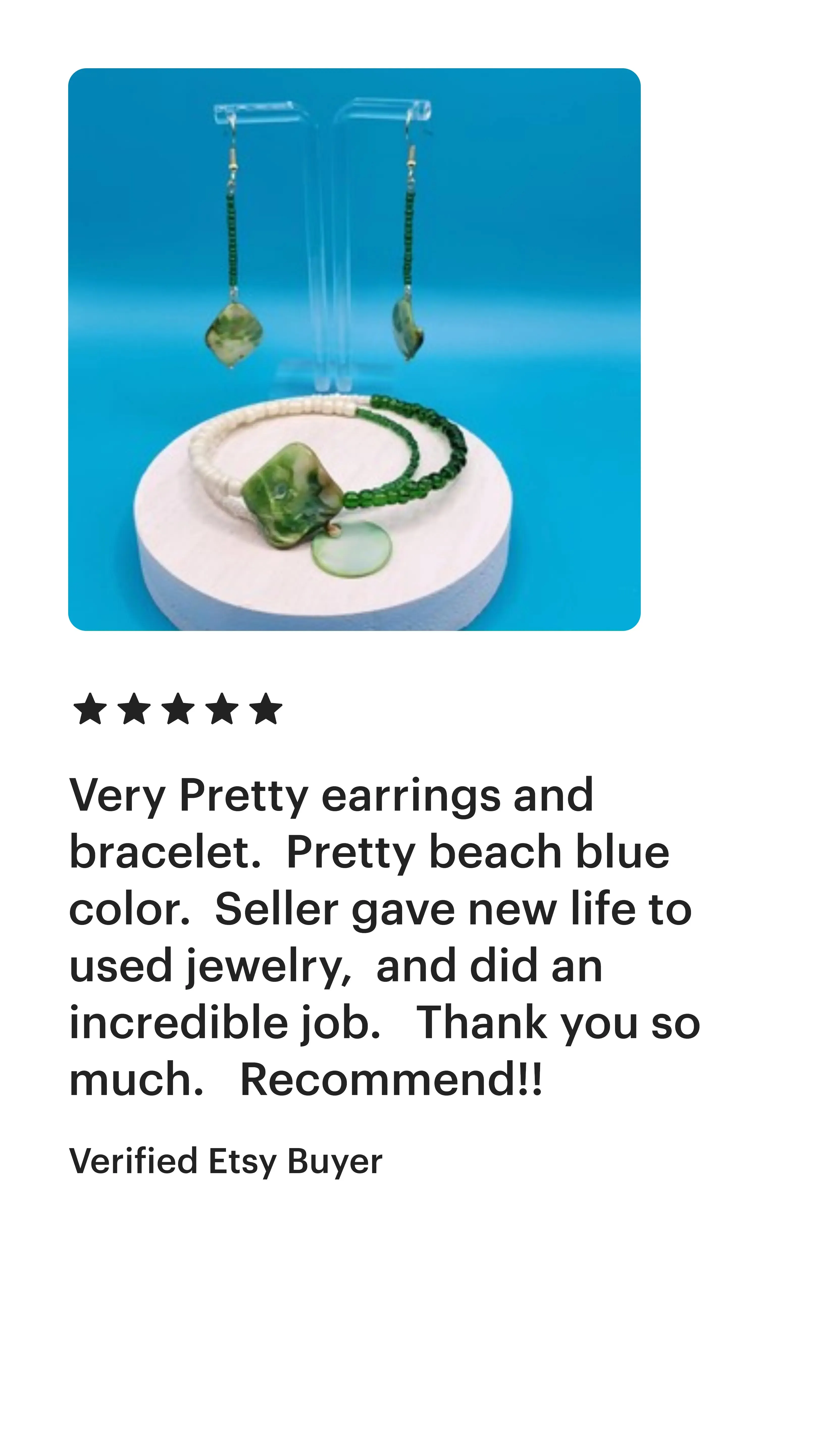 Bold, Shell-Polished Dangle Earrings and Bracelet