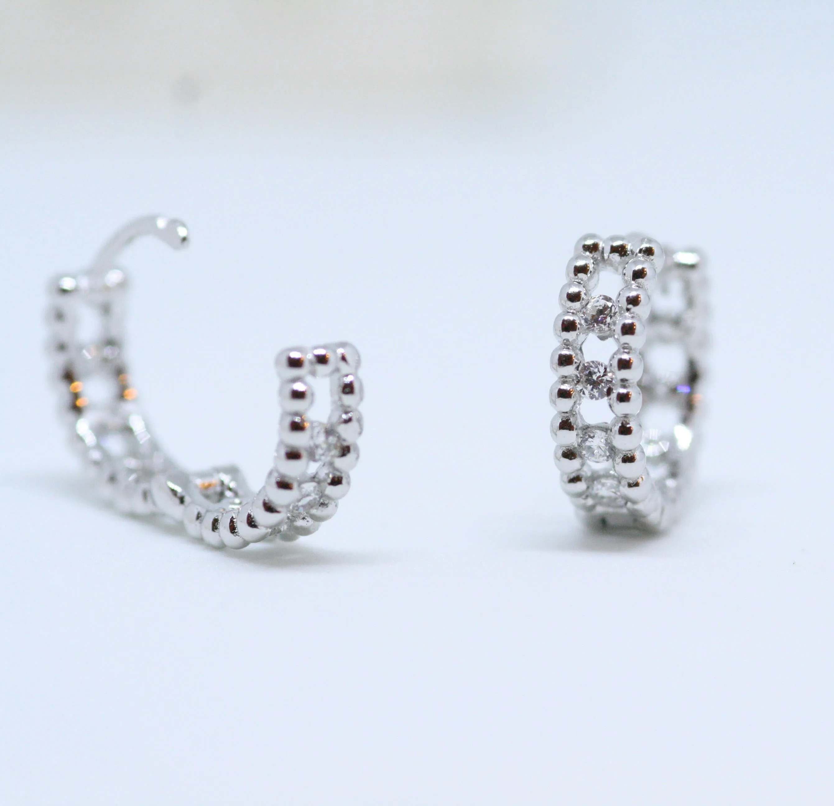 Bold Stone Hoop Earrings