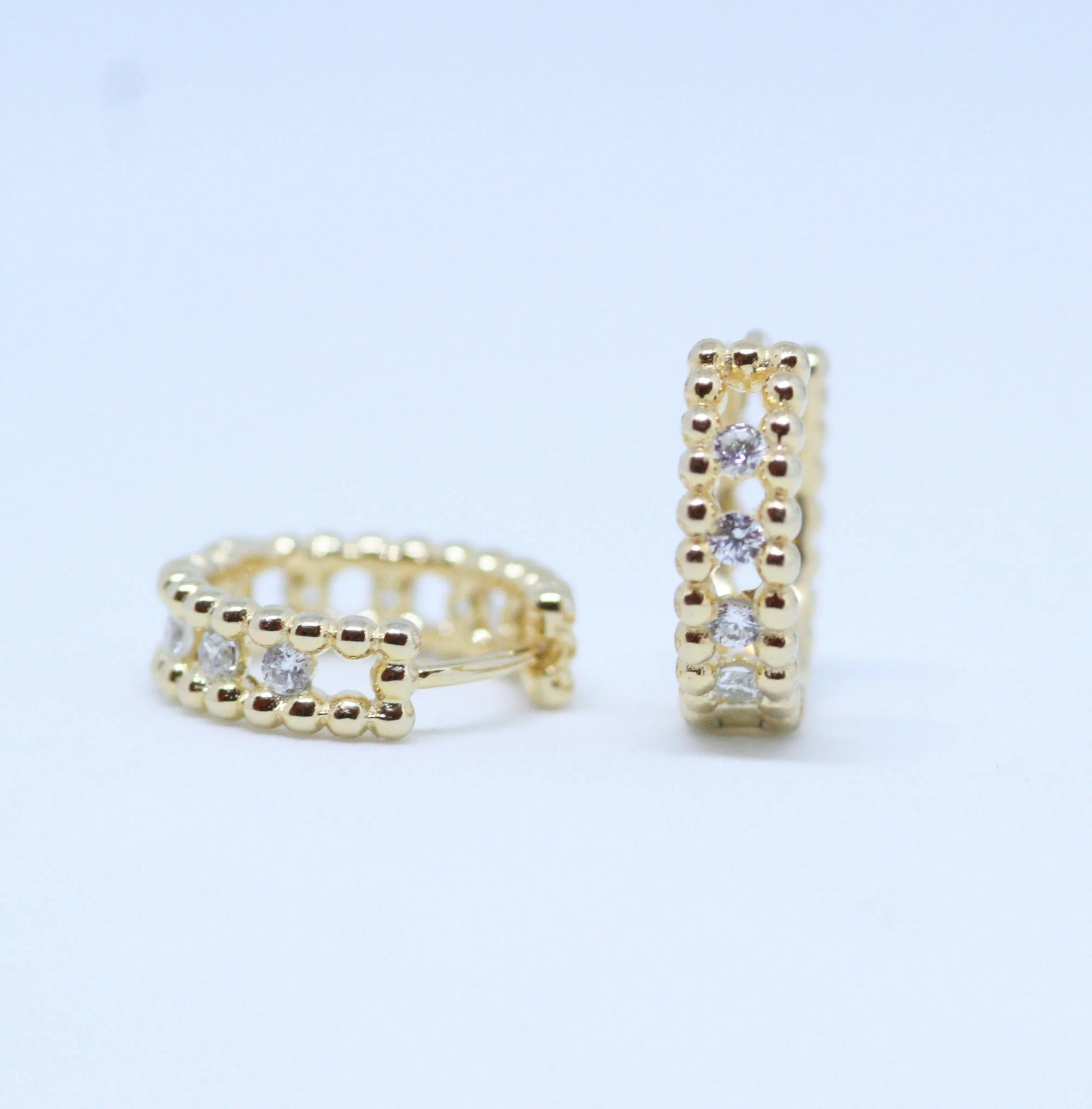 Bold Stone Hoop Earrings