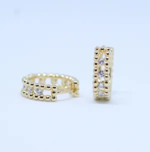 Bold Stone Hoop Earrings