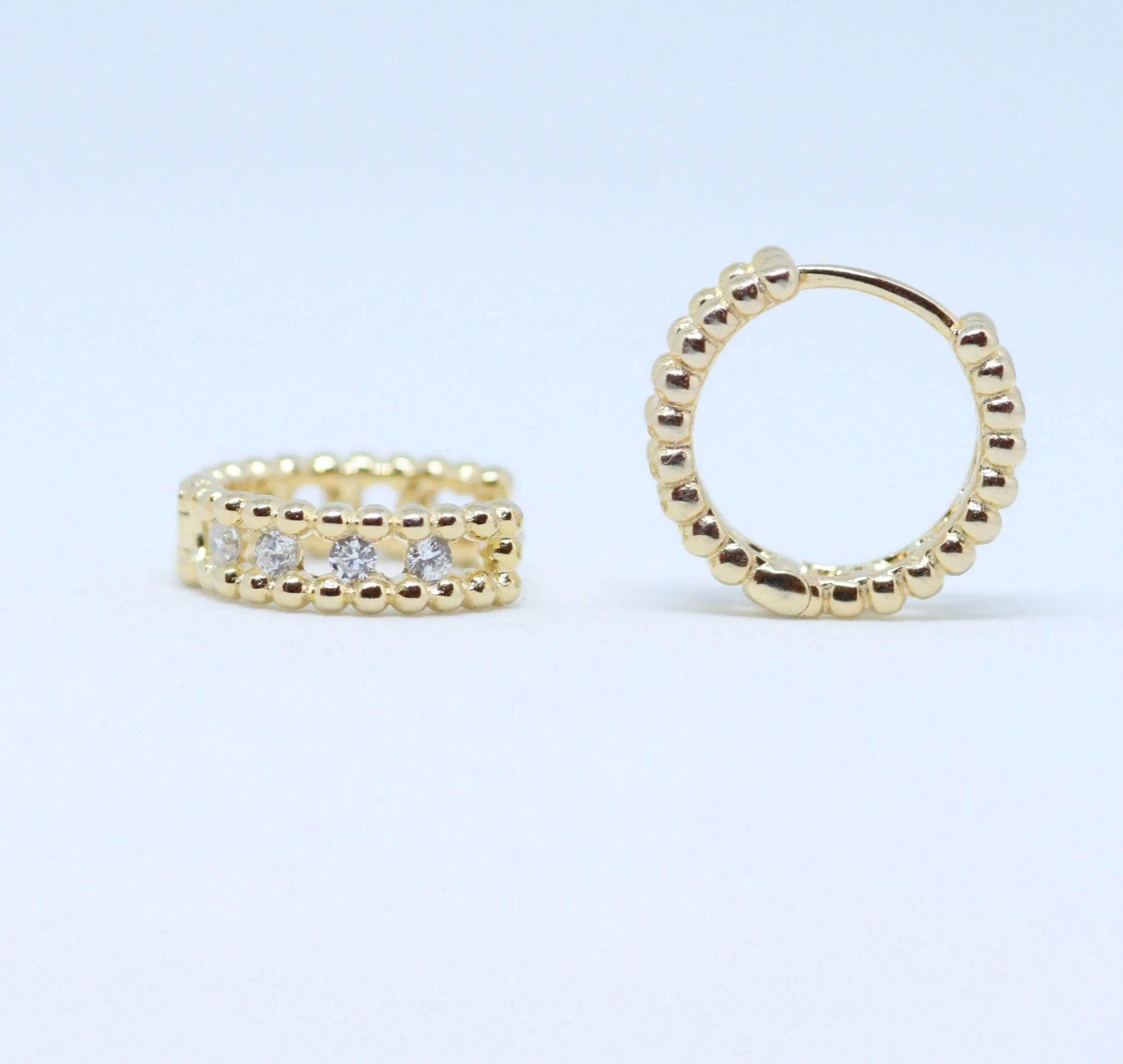 Bold Stone Hoop Earrings