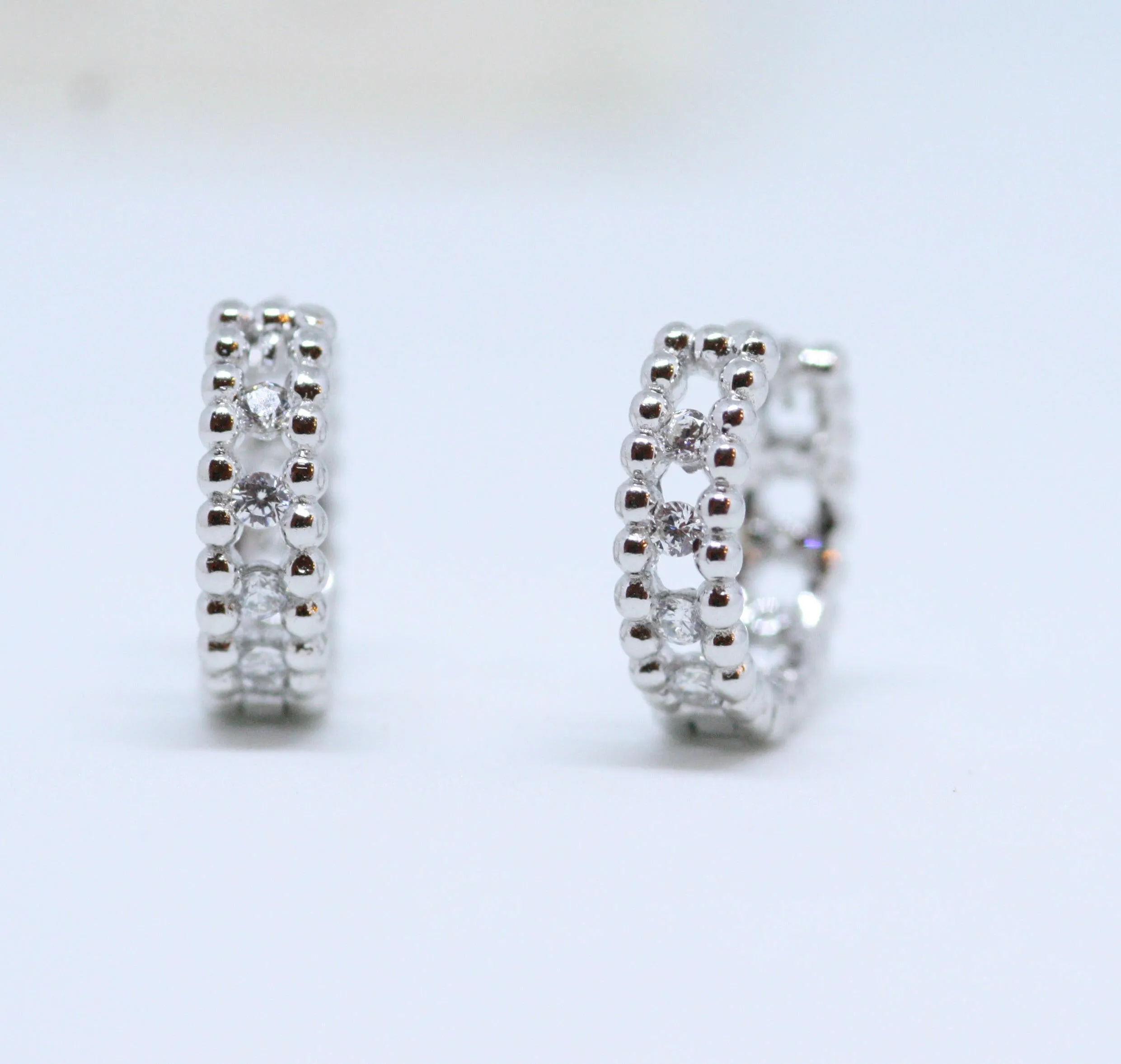Bold Stone Hoop Earrings