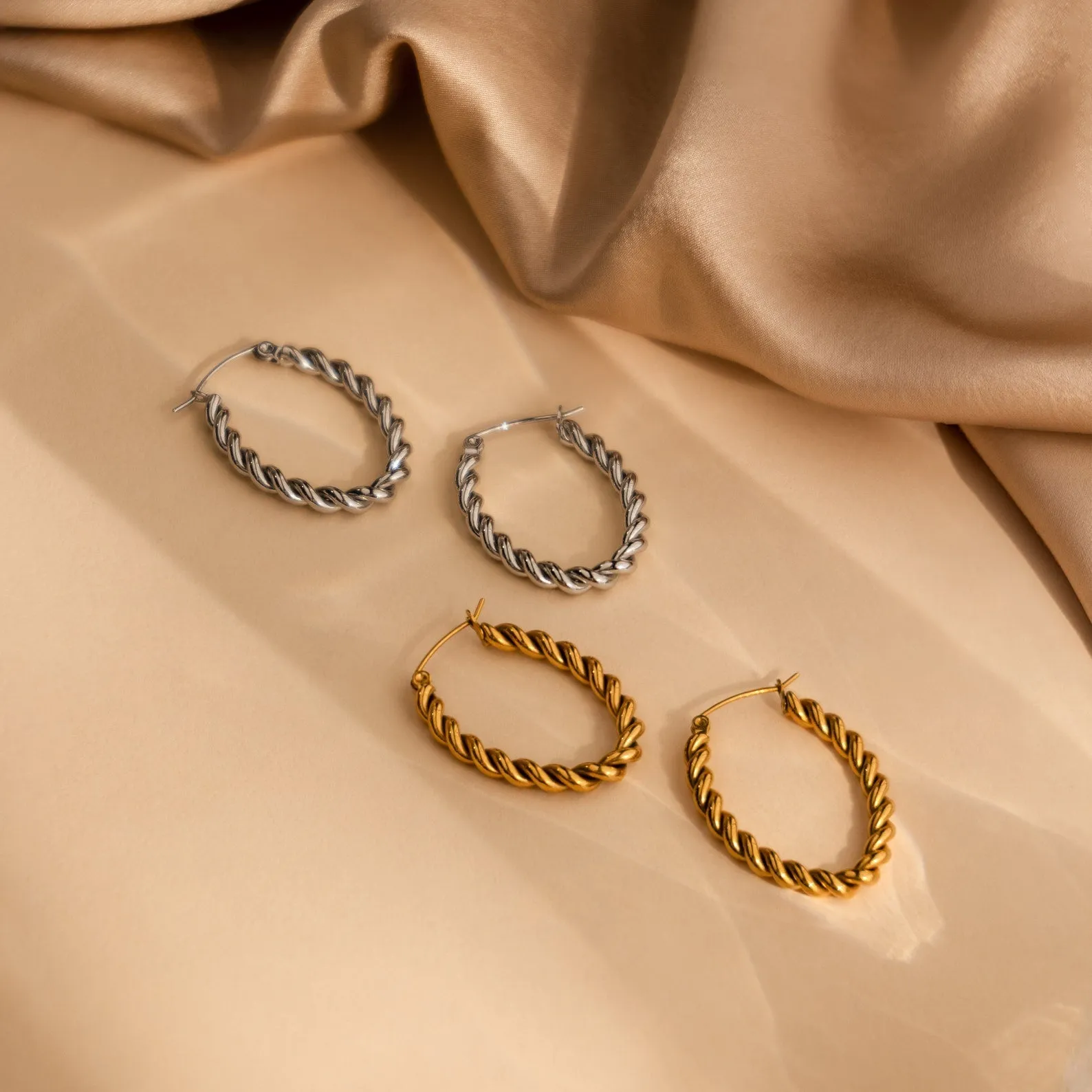 Bold Twisted Hoop Earrings