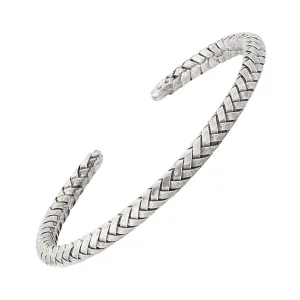 Braided Flexible Sterling Cuff Bracelet