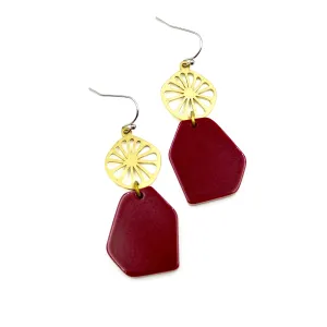 Burgundy Slice Earrings - WHS