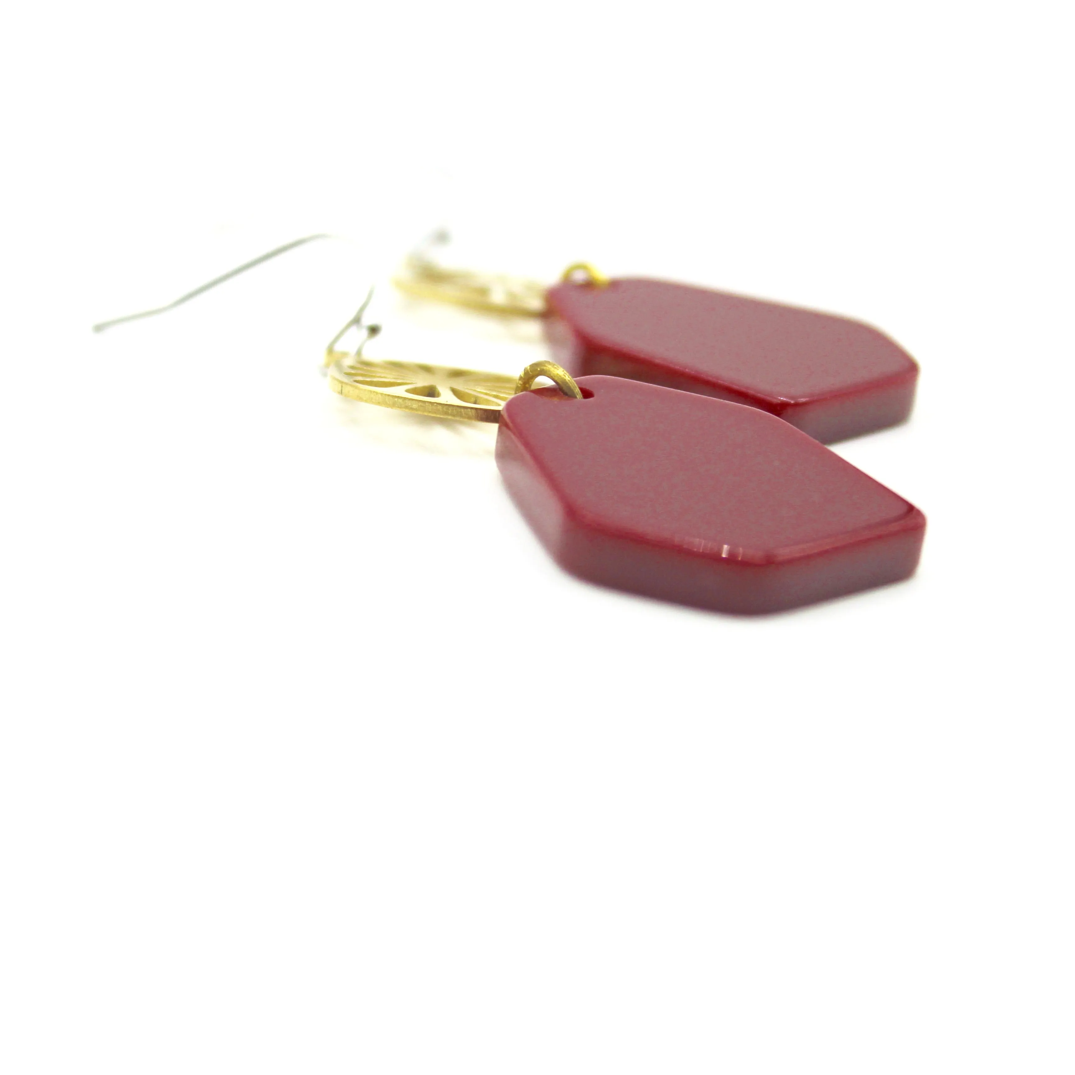 Burgundy Slice Earrings - WHS