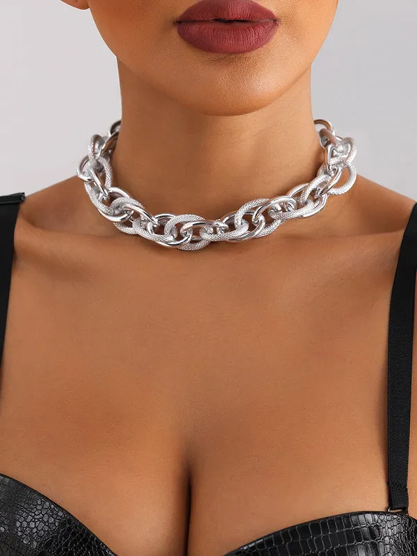 Chains Geometric Hollow Shiny Necklaces Accessories Dainty Necklace