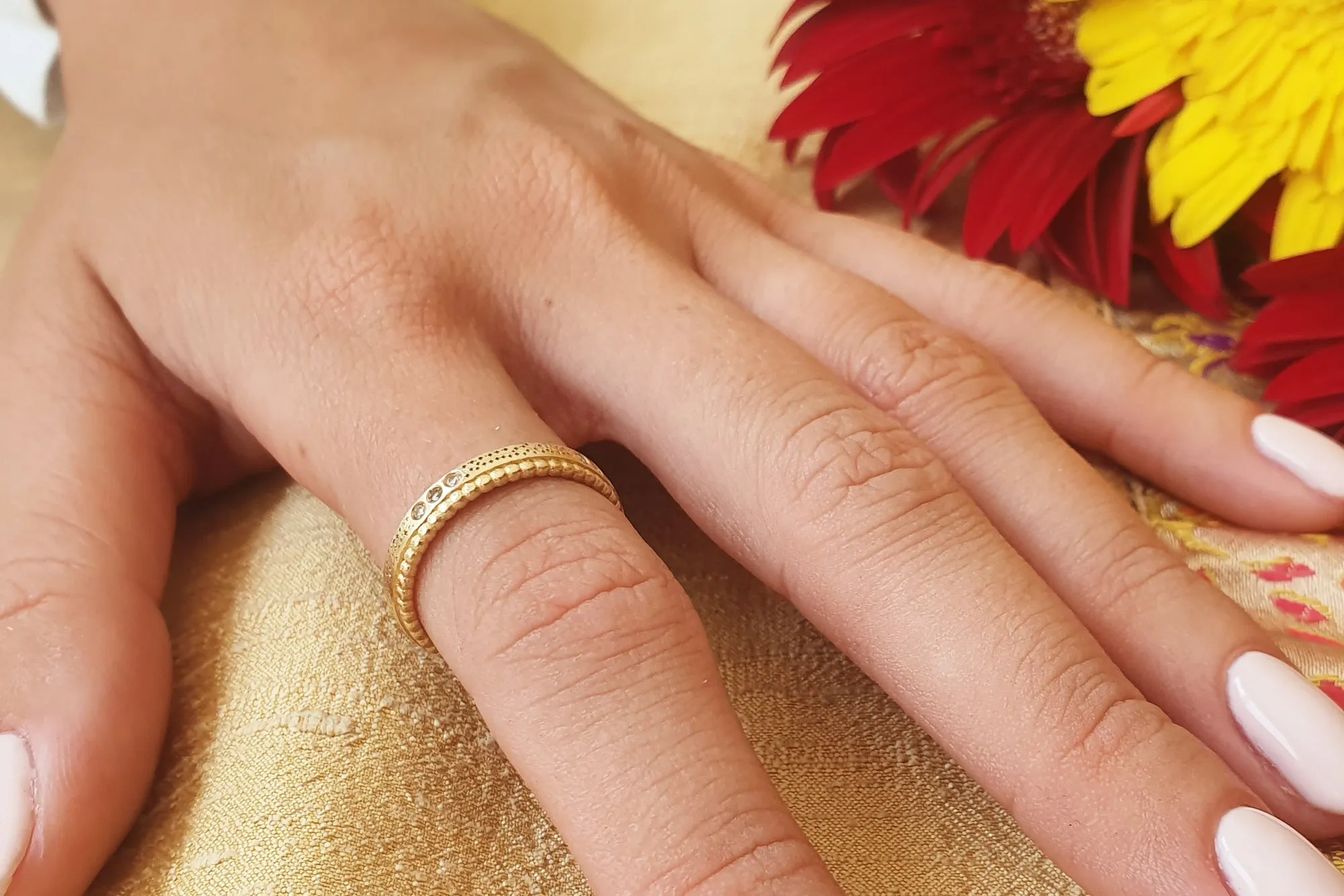 Champagne Diamond Wedding Ring