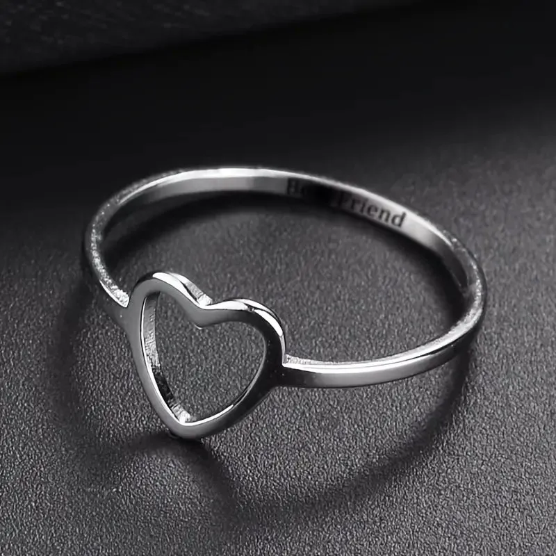Chic Hollow Heart Ring Size 7 at Bling & Bloom's Boutique