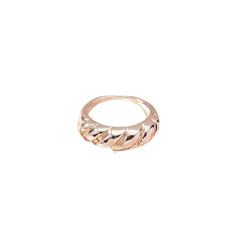 Chic Japanese and Korean Metal Texture Rings for Women - Wholesale Minimalist Alloy Design