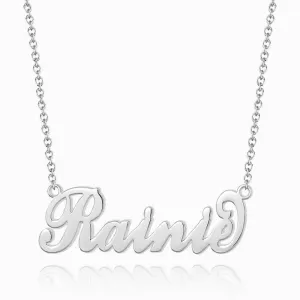 Children's "Carrie" Style Name Necklace, Classical Style Silver