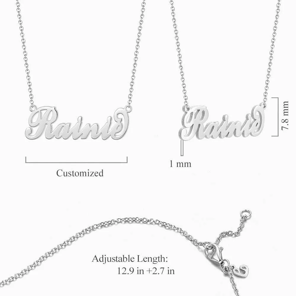Children's "Carrie" Style Name Necklace, Classical Style Silver