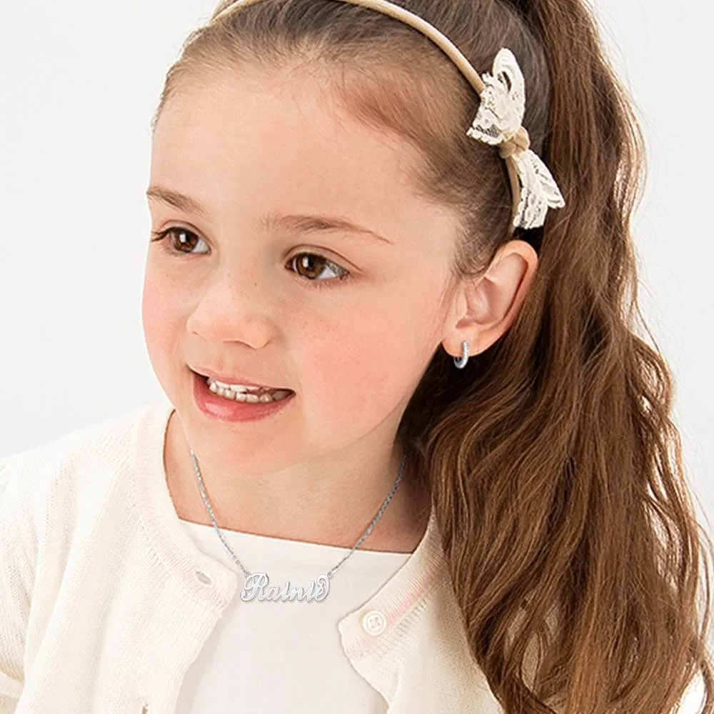 Children's "Carrie" Style Name Necklace, Classical Style Silver