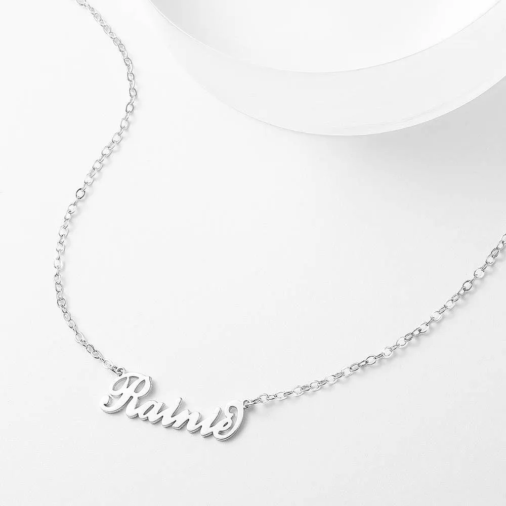 Children's "Carrie" Style Name Necklace, Classical Style Silver