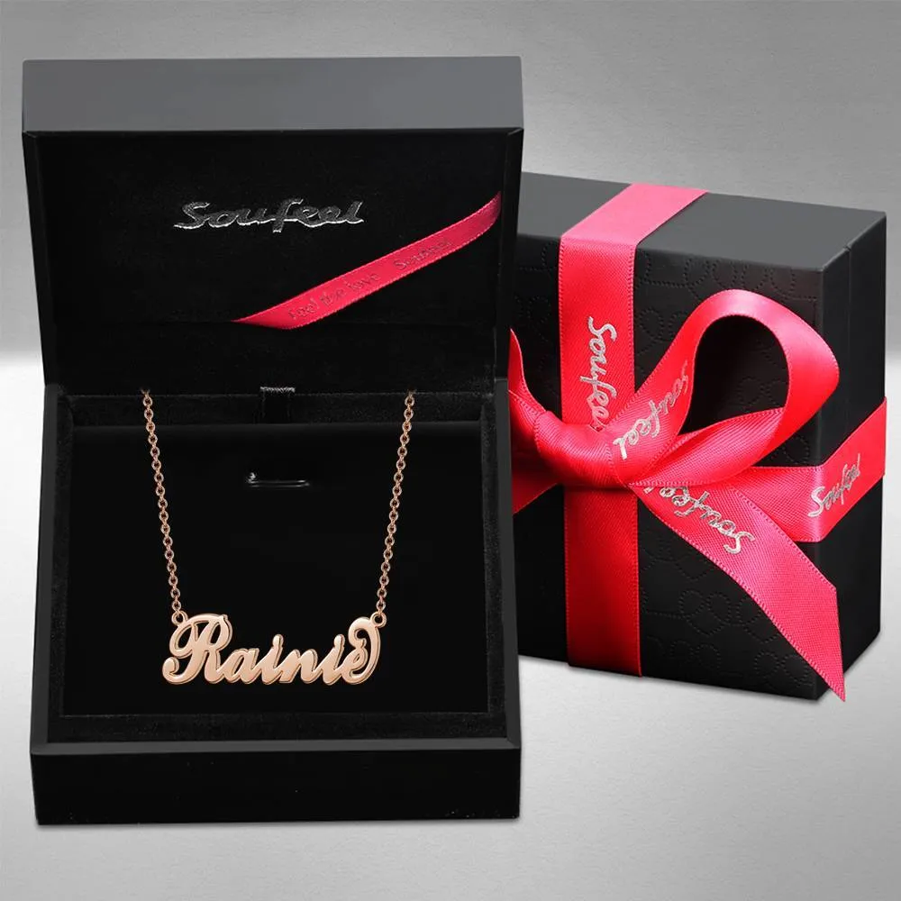 Children's "Carrie" Style Name Necklace Rose Gold Plated
