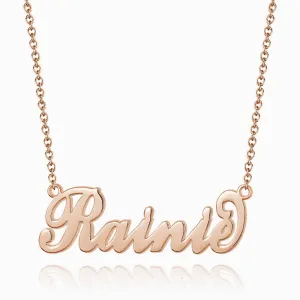 Children's "Carrie" Style Name Necklace Rose Gold Plated