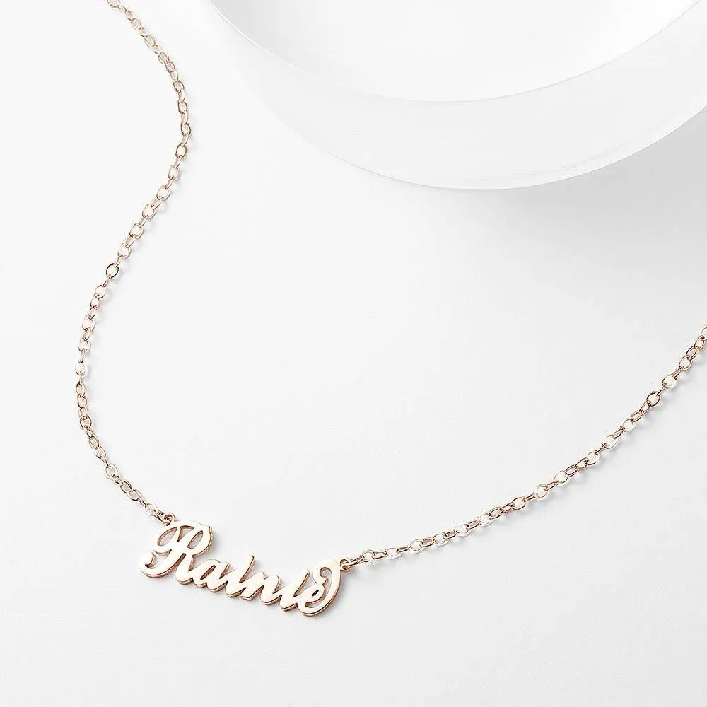 Children's "Carrie" Style Name Necklace Rose Gold Plated
