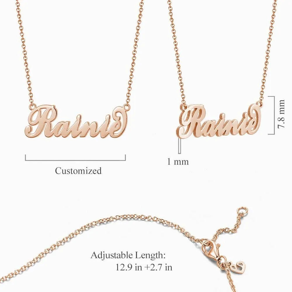 Children's "Carrie" Style Name Necklace Rose Gold Plated