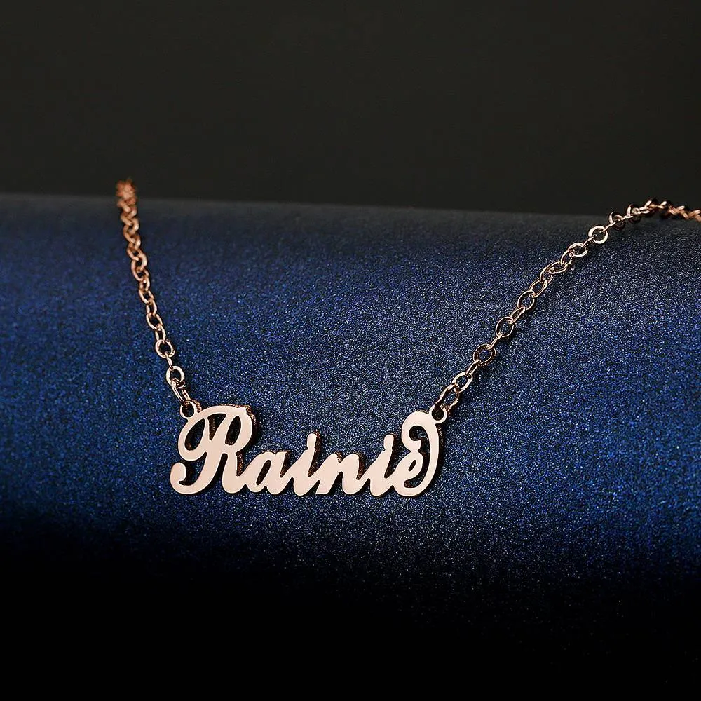 Children's "Carrie" Style Name Necklace Rose Gold Plated