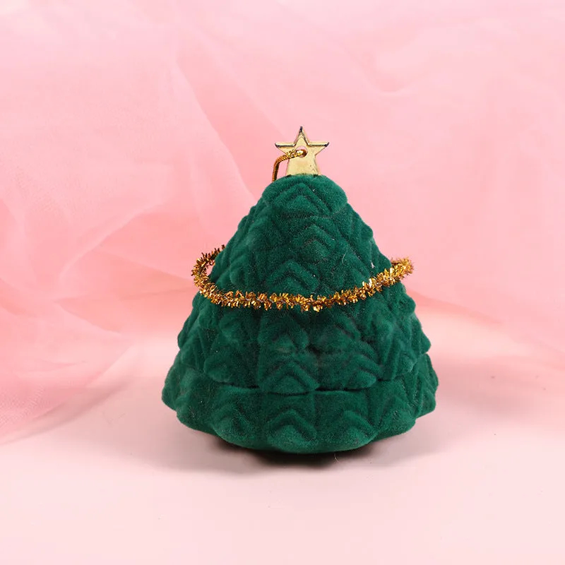 Christmas Ring Box Christmas Velvet Jewelry Box for Proposal Engagement and Wedding