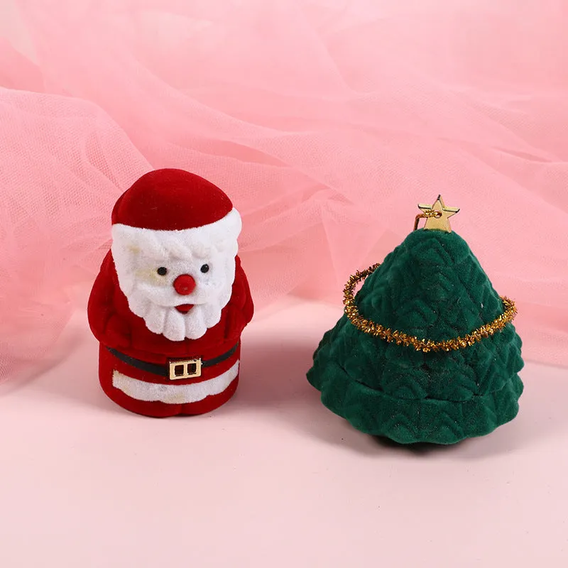 Christmas Ring Box Christmas Velvet Jewelry Box for Proposal Engagement and Wedding