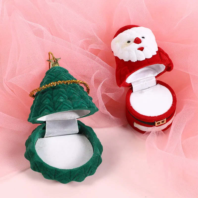 Christmas Ring Box Christmas Velvet Jewelry Box for Proposal Engagement and Wedding
