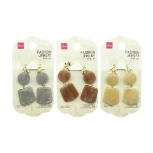 Clip On Earrings Marble Simple