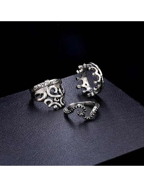 Combo of 16 Silver Plated Mixed Sized Rings