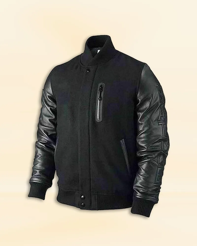 Creed Bomber Stylish Leather Jacket With Cowhide Leather Sleeves Worn by Michael B. Jordan | Michael B. Jordan Creed Bomber Stylish Leather Jacket