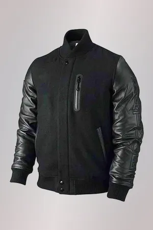 Creed Bomber Stylish Leather Jacket With Cowhide Leather Sleeves Worn by Michael B. Jordan | Michael B. Jordan Creed Bomber Stylish Leather Jacket