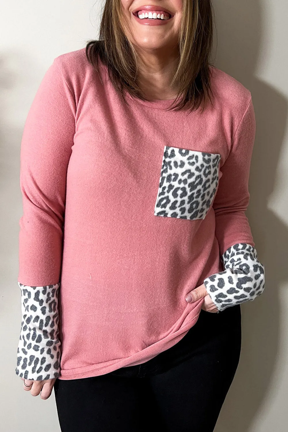 Cuffs Brushed Plus Size Top