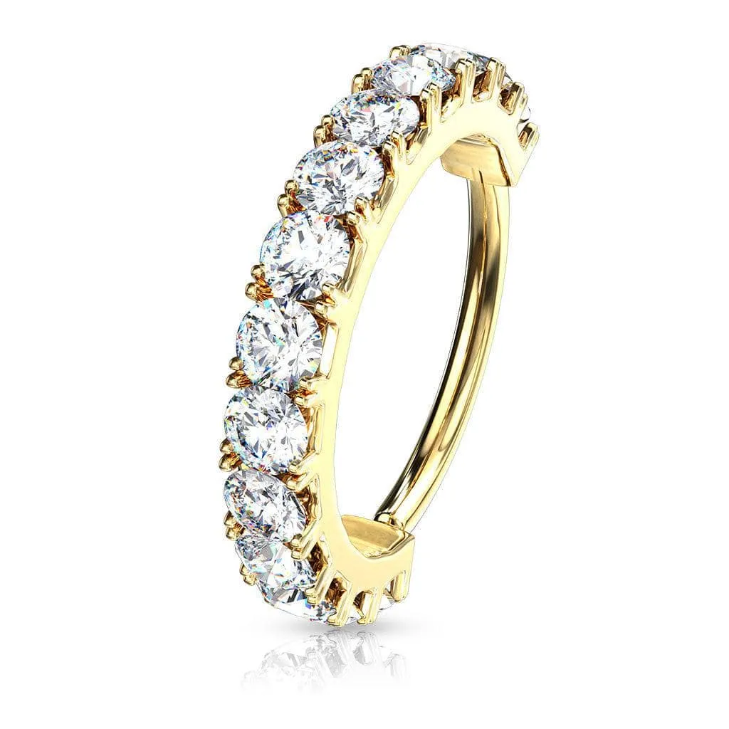 CZ Lined Bendable Hoop Rings